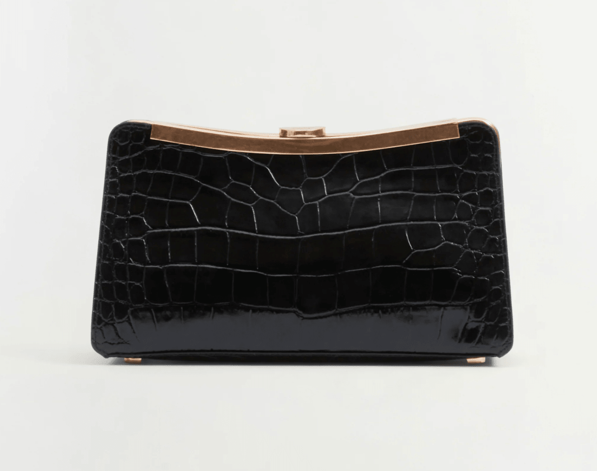 Solange Croc-Embossed Leather Clutch - Amor Lafayette
