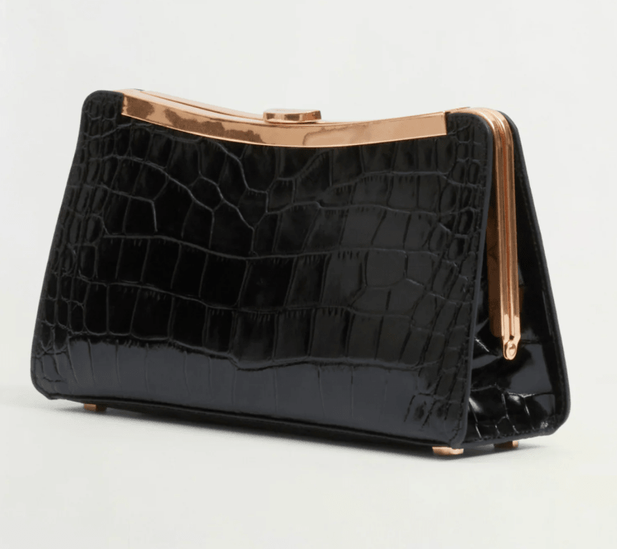 Solange Croc-Embossed Leather Clutch - Amor Lafayette