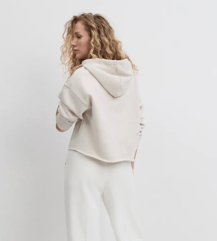 Stone/Dijon The Cropped Collegiate Hoodie - Amor Lafayette