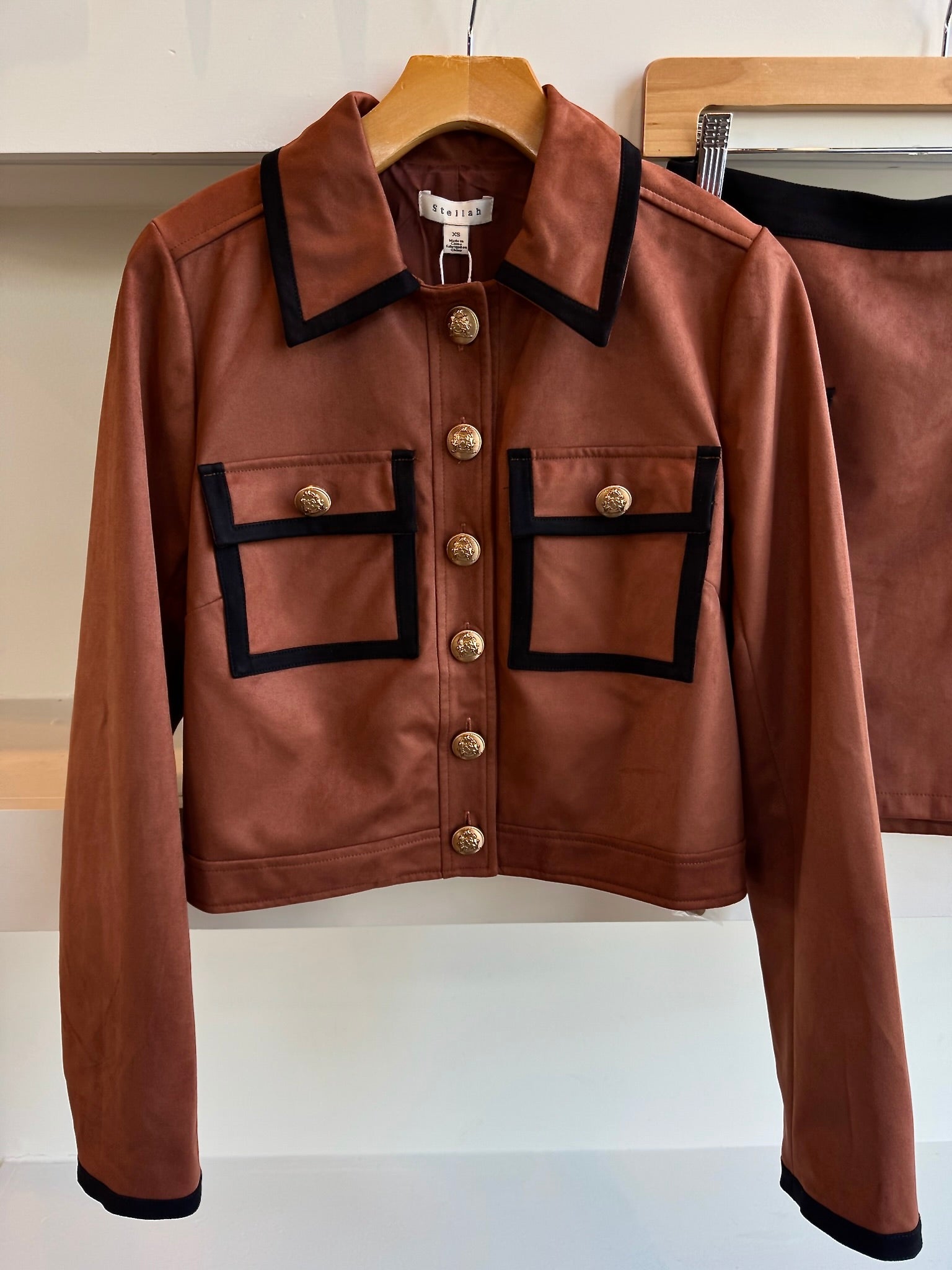 Suede Cognac Jacket - Amor Lafayette
