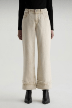 Sulfur Melange Camel Saige Wide Leg Crop - Amor Lafayette