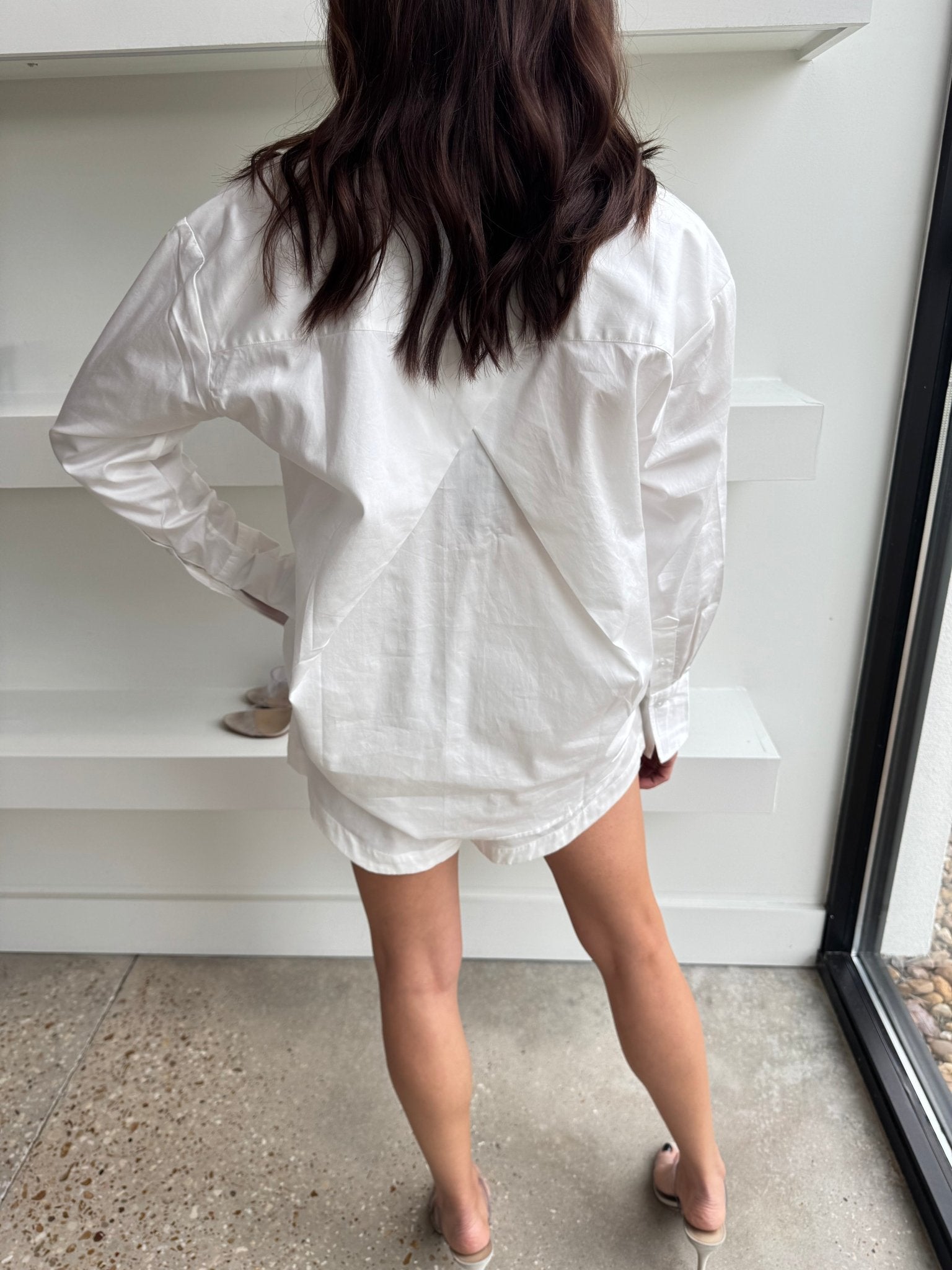 Summer White Alexis Cotton Oversized Shirt - Amor Lafayette