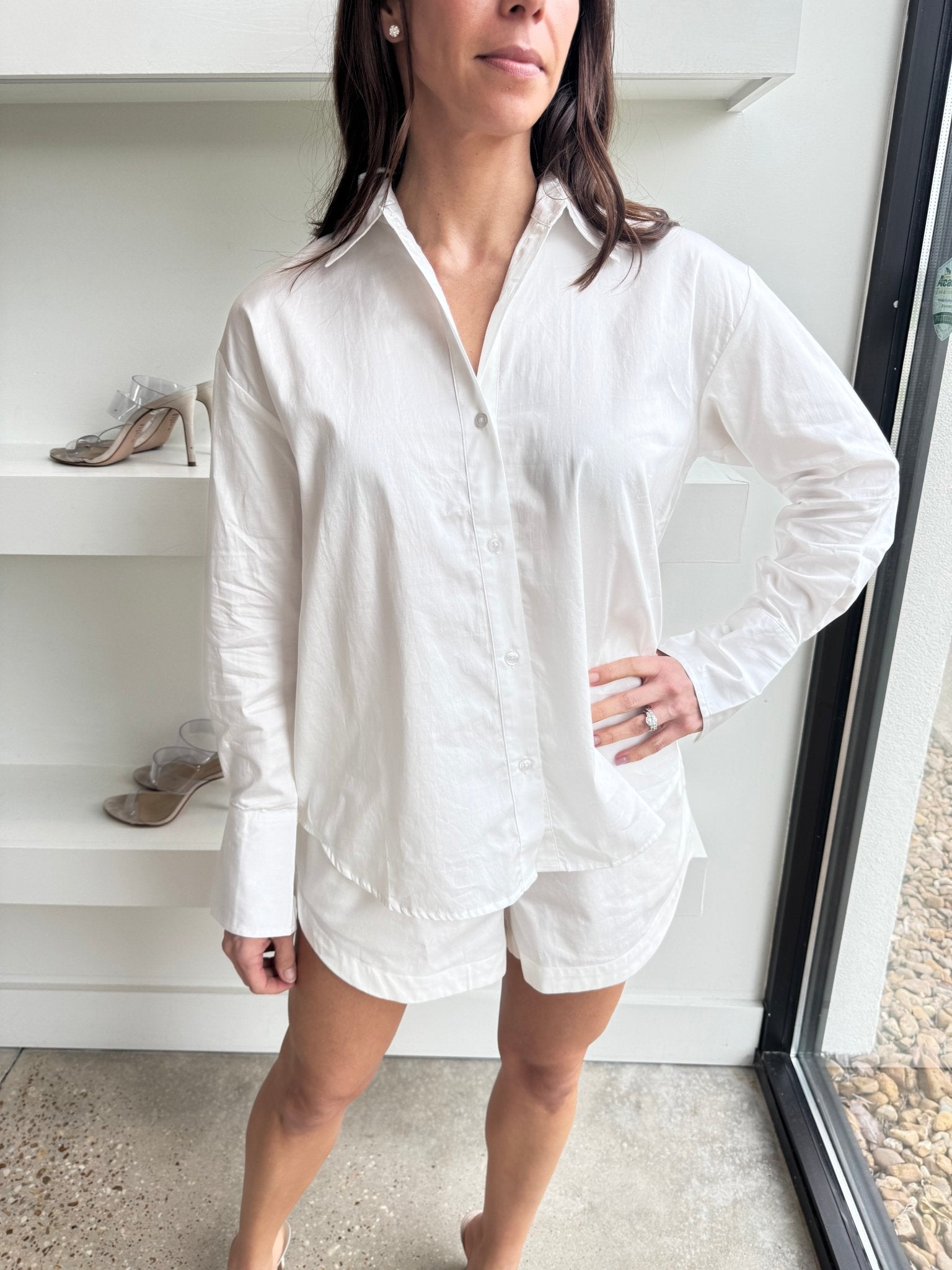 Summer White Alexis Cotton Oversized Shirt - Amor Lafayette