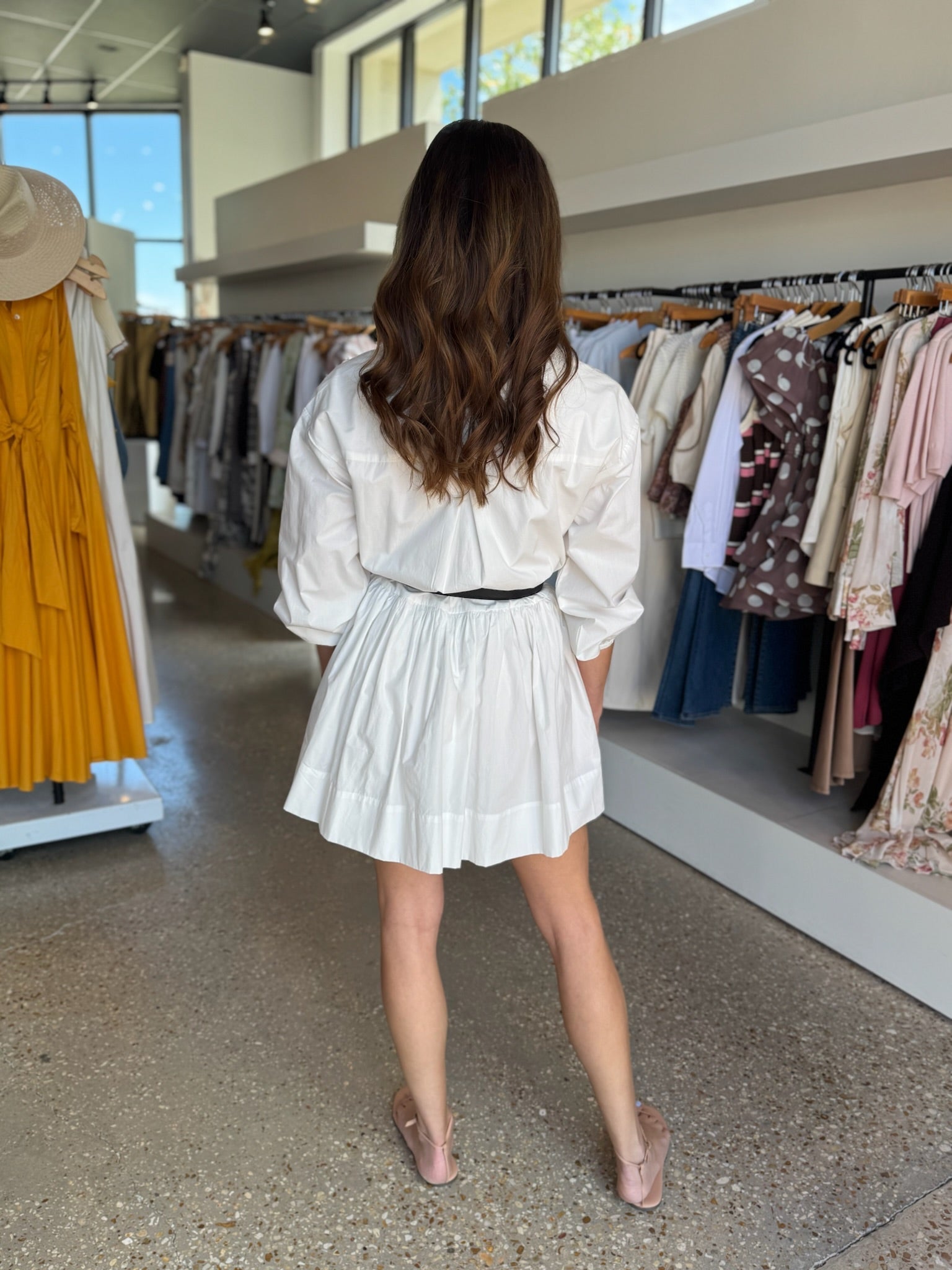 Summer White Cambria Flare Mini Dress - Amor Lafayette