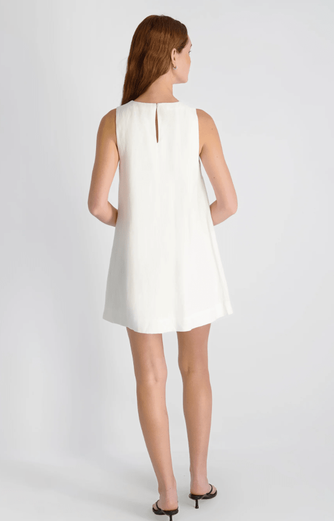Summer White Cooper Linen Mini Dress - Amor Lafayette