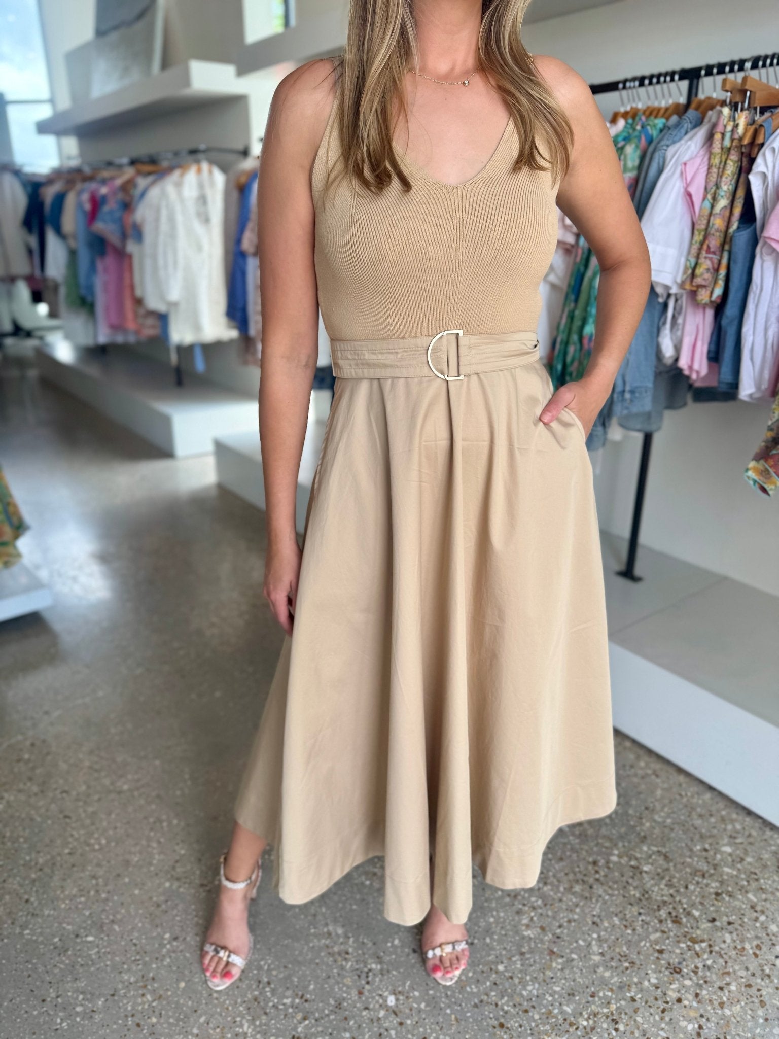 Sunflower Phoenix Knit Combo Dress - Amor Lafayette
