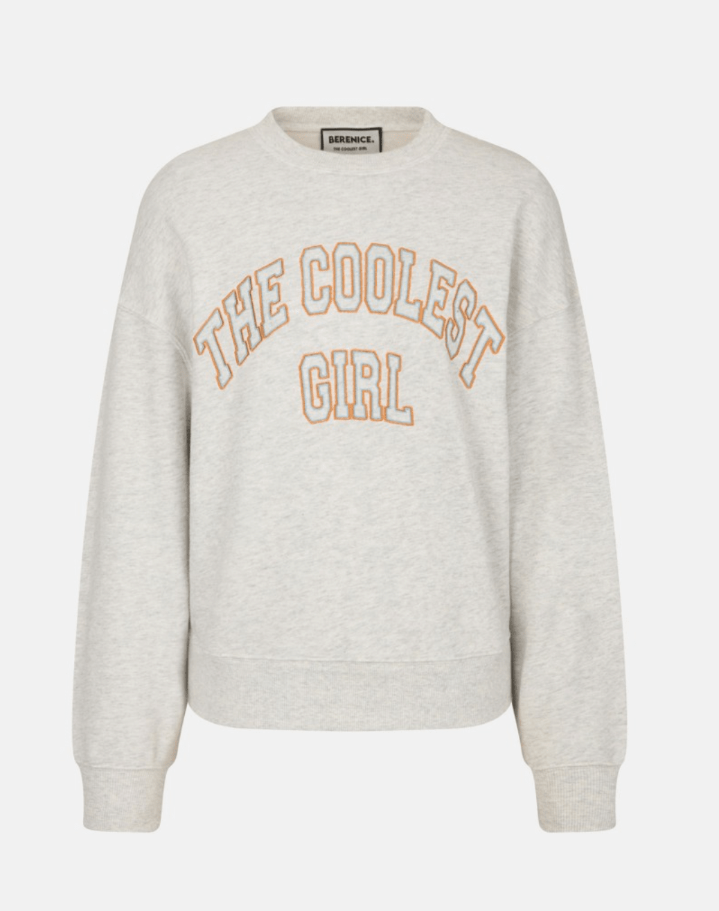 Sweat Large Brode Coolest Girl in Light Grey - Amor Lafayette