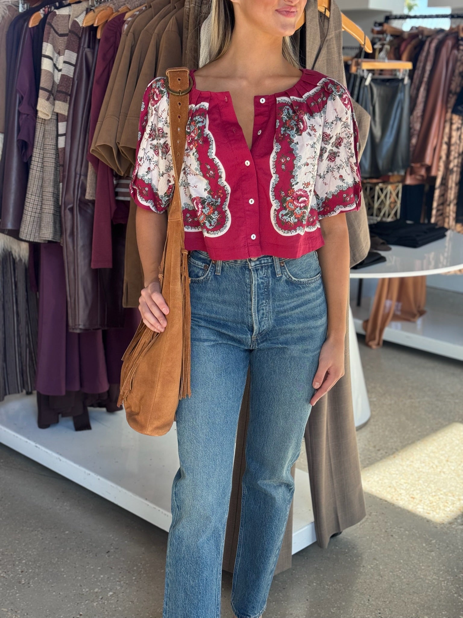 SYLVIA TOP in VIRELLE PRINT - Amor Lafayette