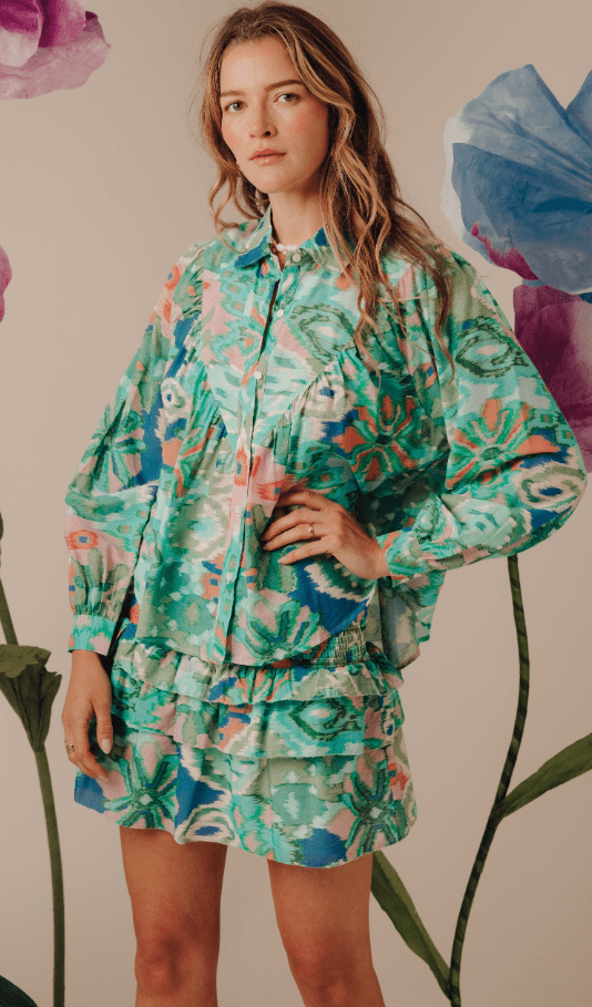 Symphonic Ikat Bermuda Sebali Top - Amor Lafayette
