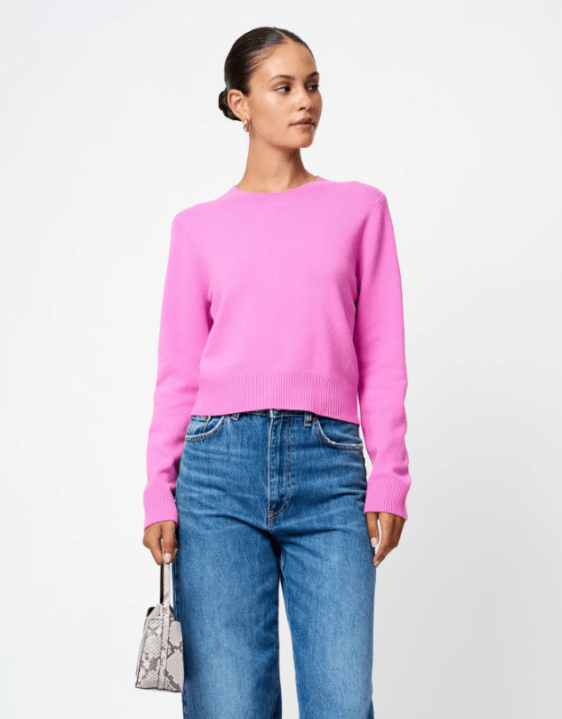Taffy Pink Babysoft Crew Neck Sweater - Amor Lafayette
