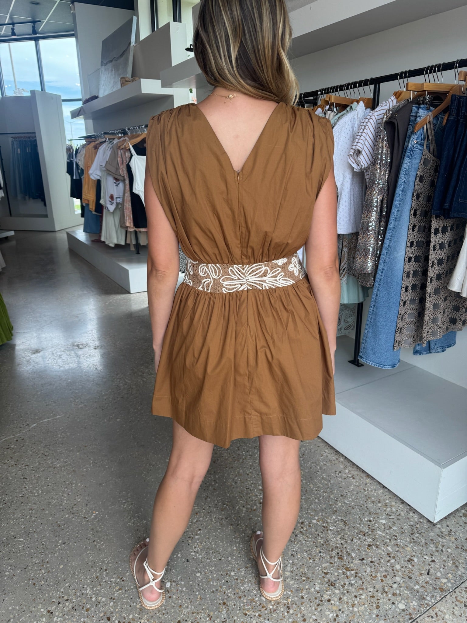 Tan Breeze Mini Dress - Amor Lafayette