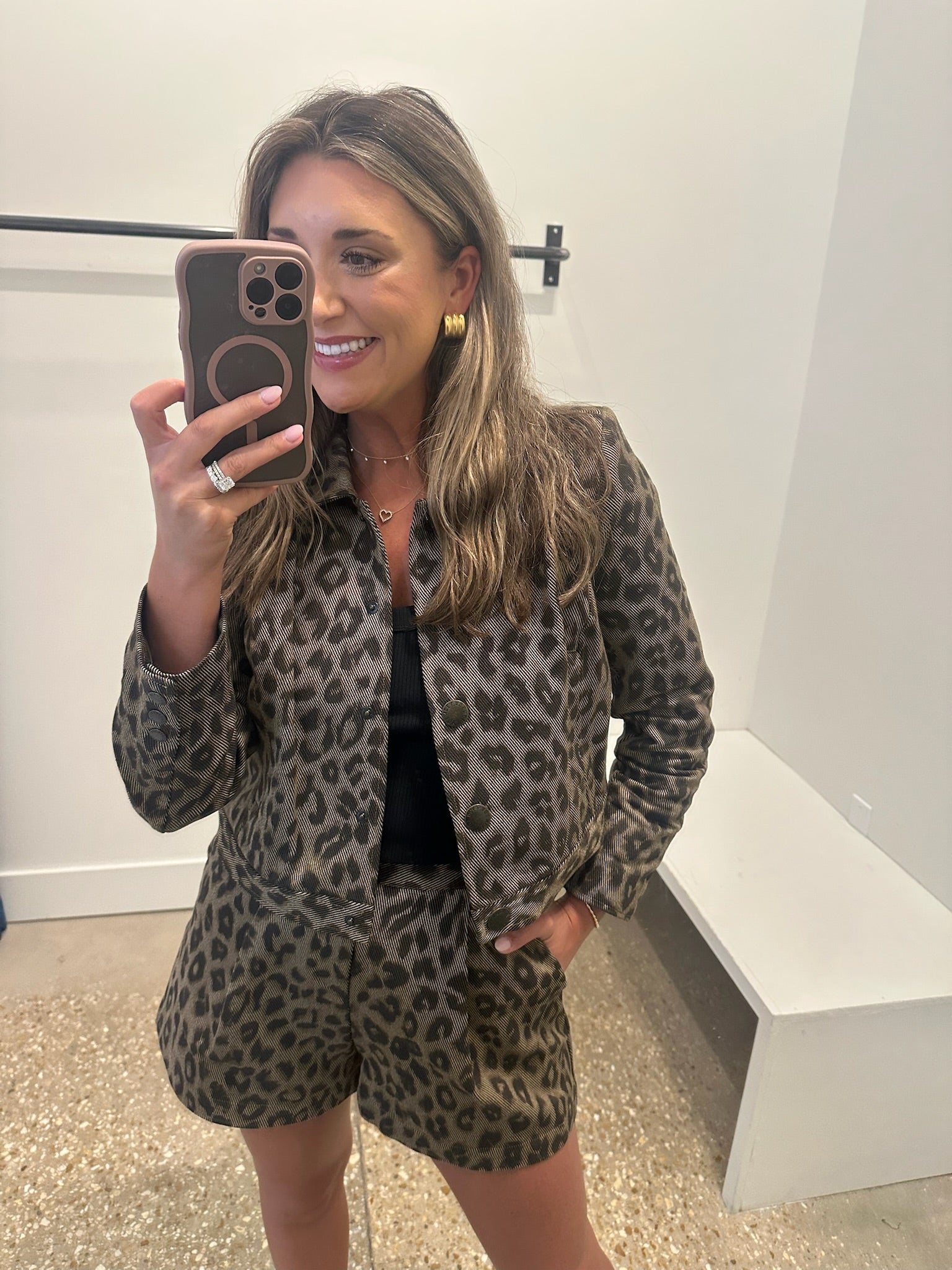 Tan Leopard Saige Safari Short - Amor Lafayette