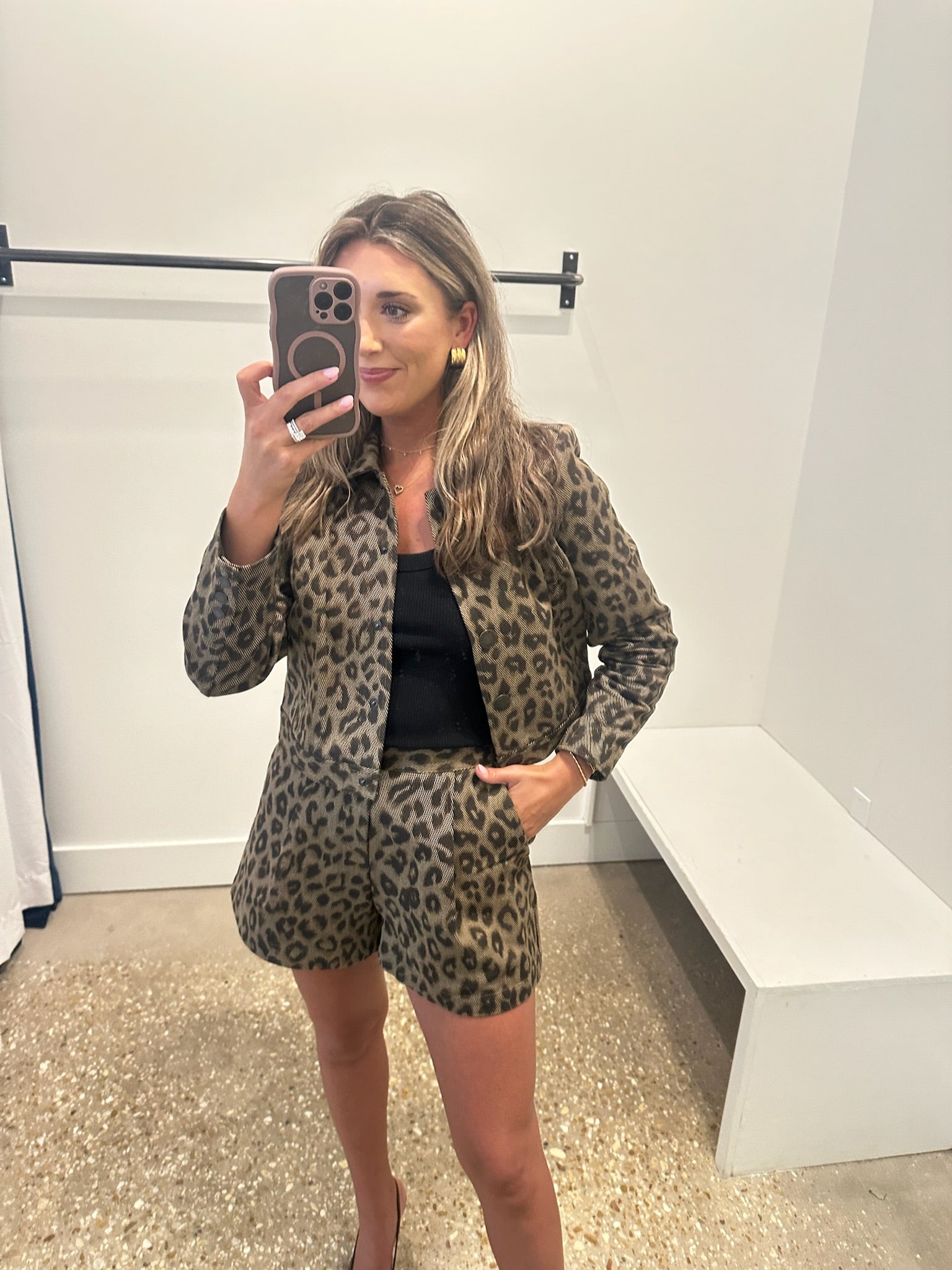 Tan Leopard Saige Safari Short - Amor Lafayette