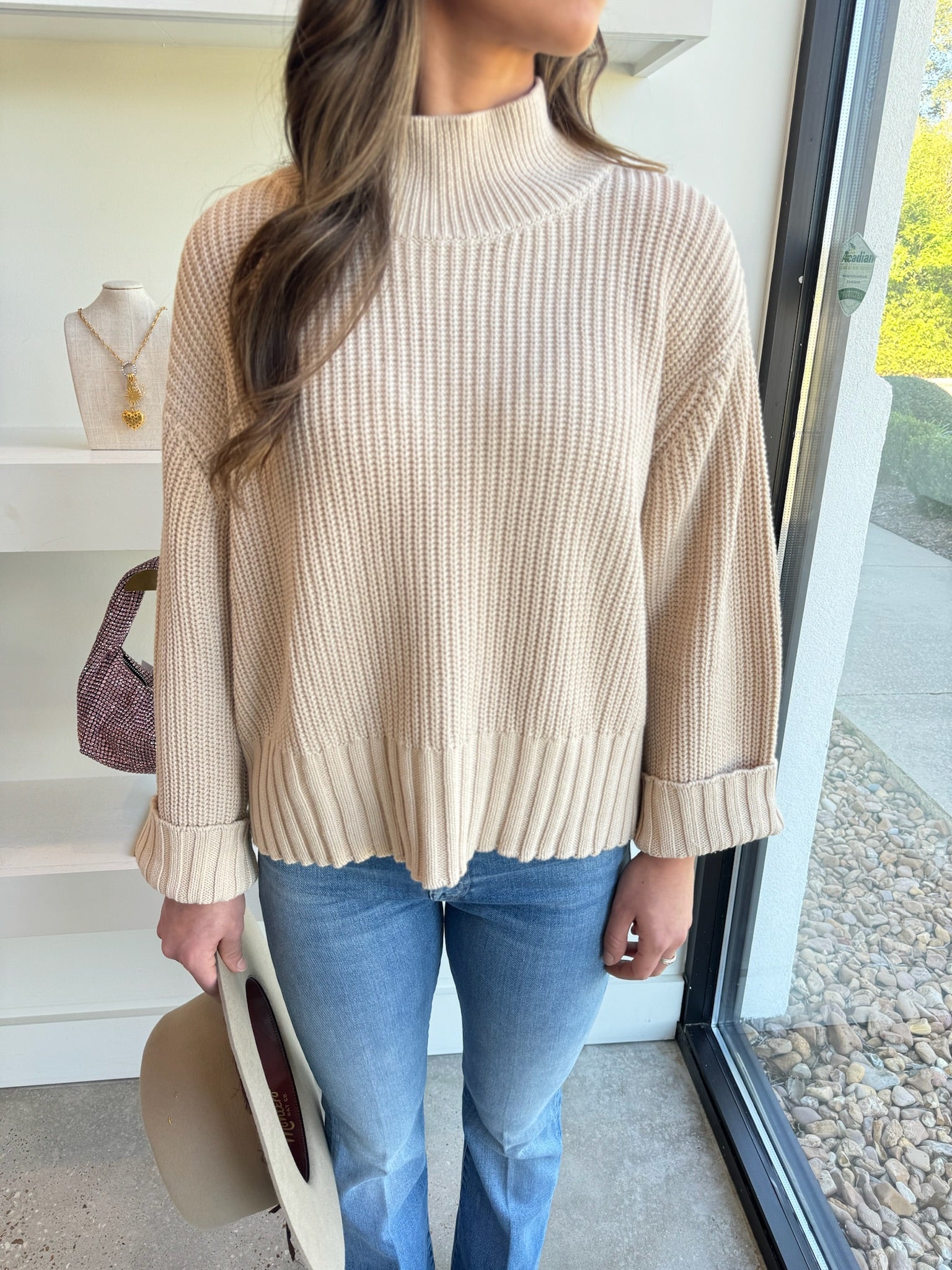 Tan Marlowe Sweater - Amor Lafayette