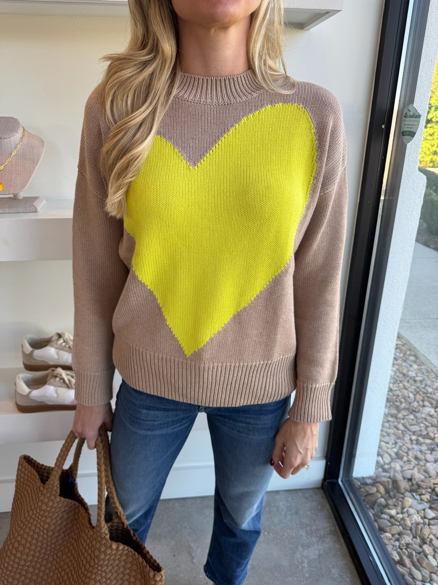 Taupe Benton Sweater - Amor Lafayette