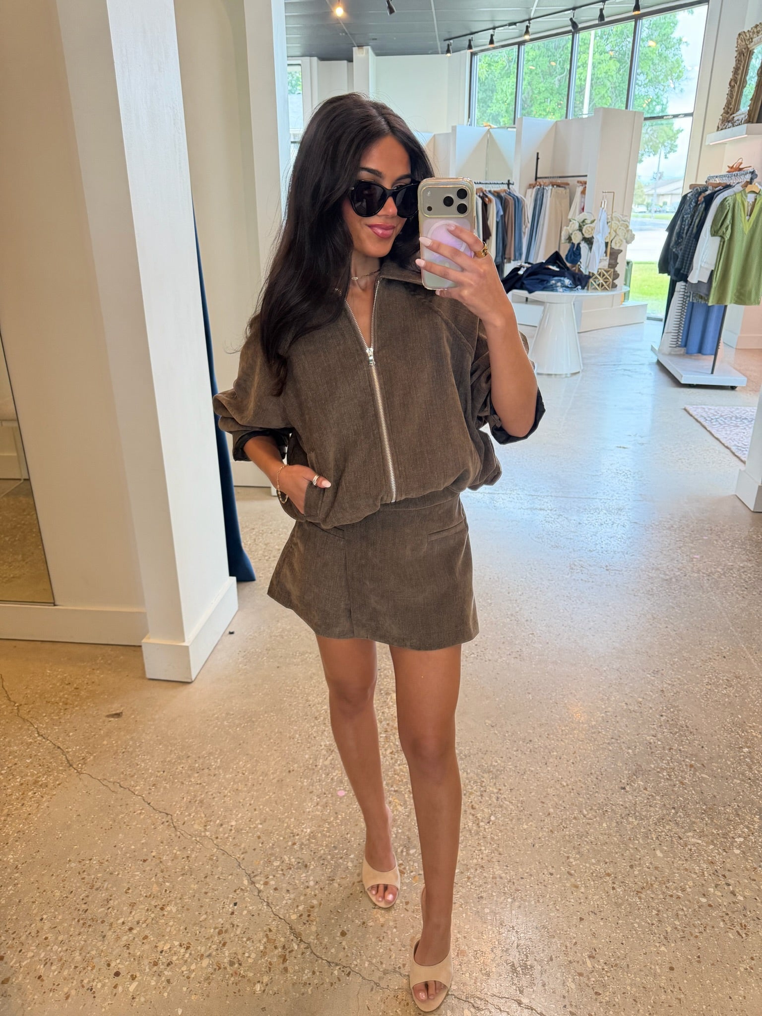 Taupe Poppy Jacket - Amor Lafayette