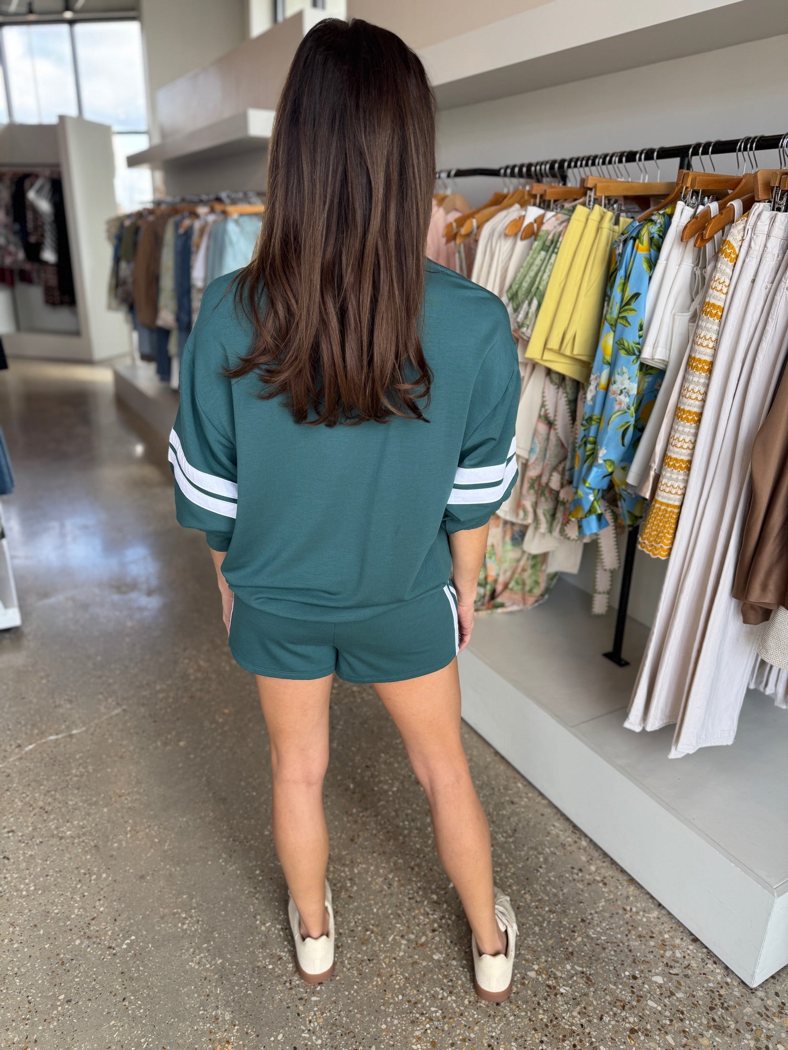 Teal and White Cornell Pullover - Amor Lafayette