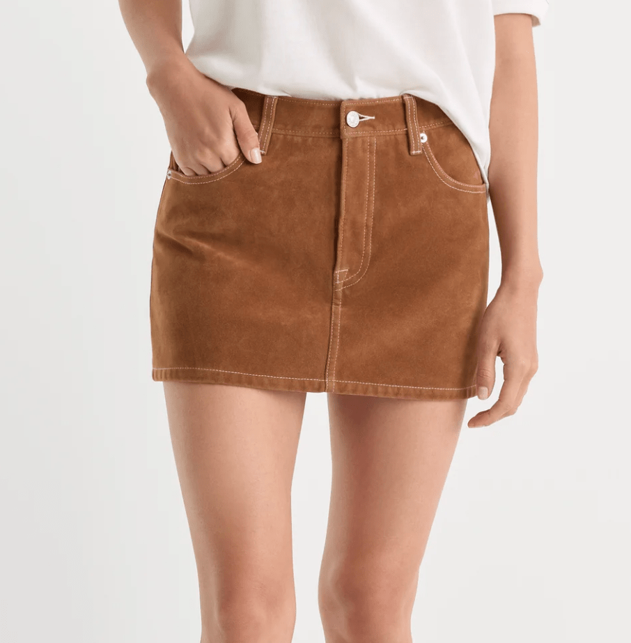 The Better than suede Mini Skirt in Cafe Clay - Amor Lafayette