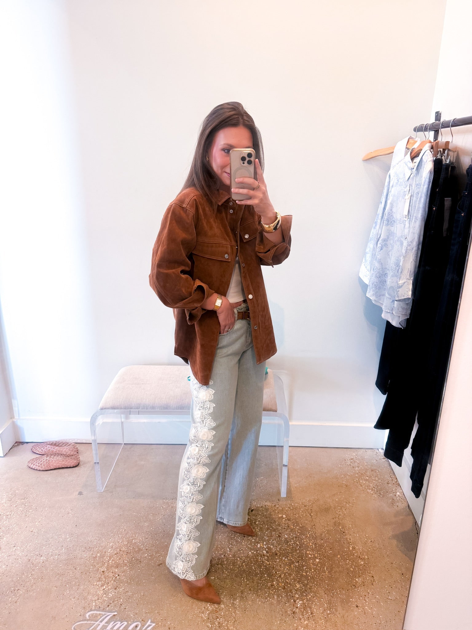 The Better than Suede Overshirt in Cafe Clay - Amor Lafayette