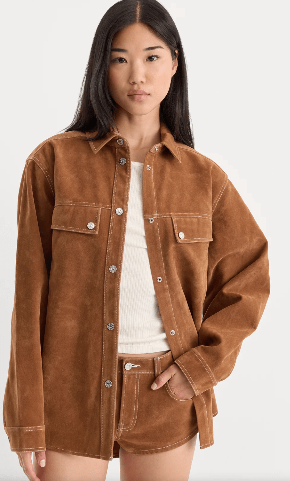 The Better than Suede Overshirt in Cafe Clay - Amor Lafayette