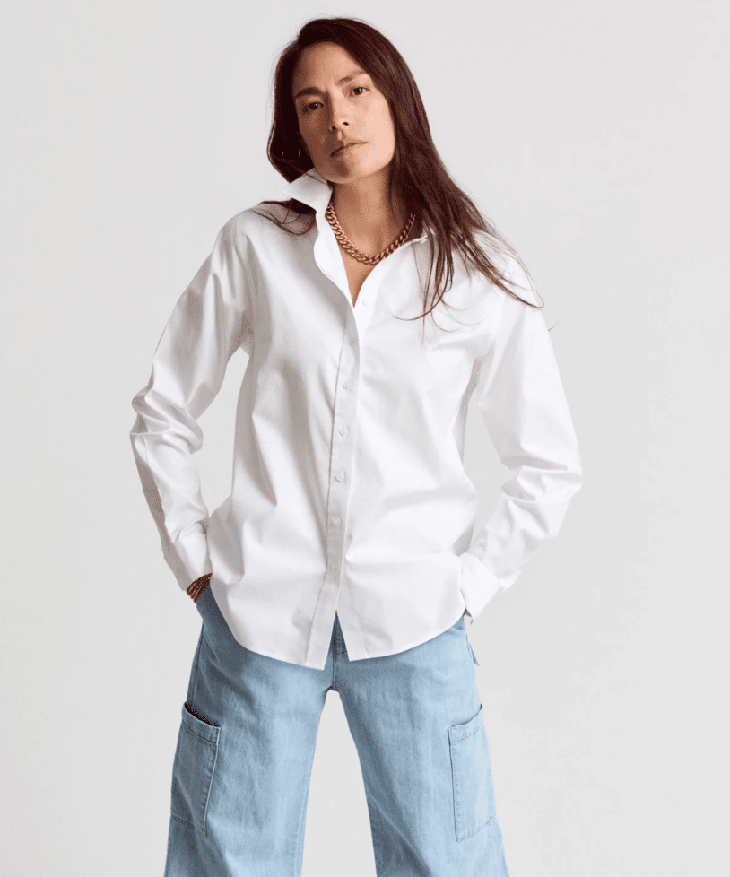 The Boyfriend Shirt In White - Amor Lafayette