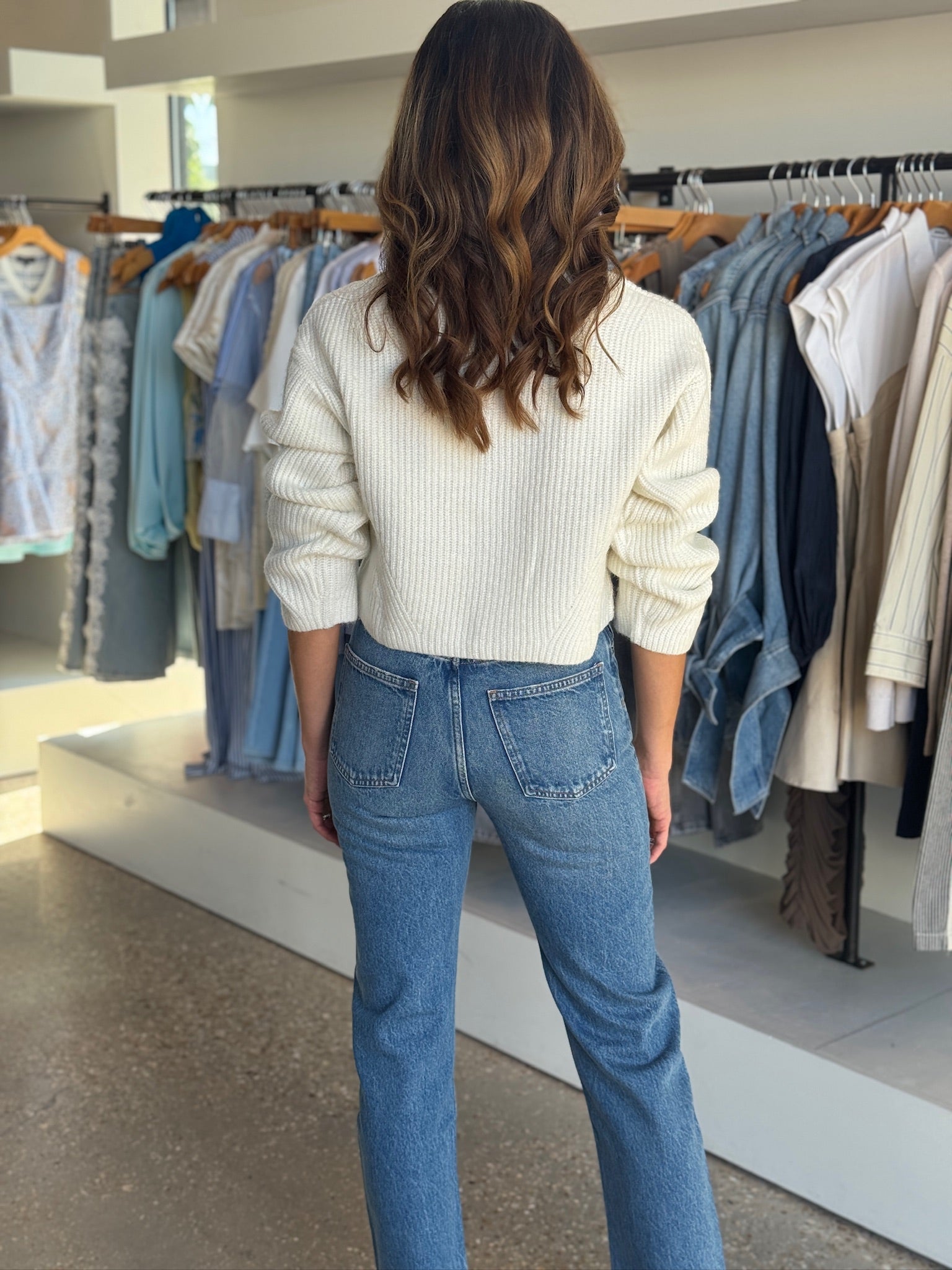 The Chunky Knit Cardigan in Chalk - Amor Lafayette