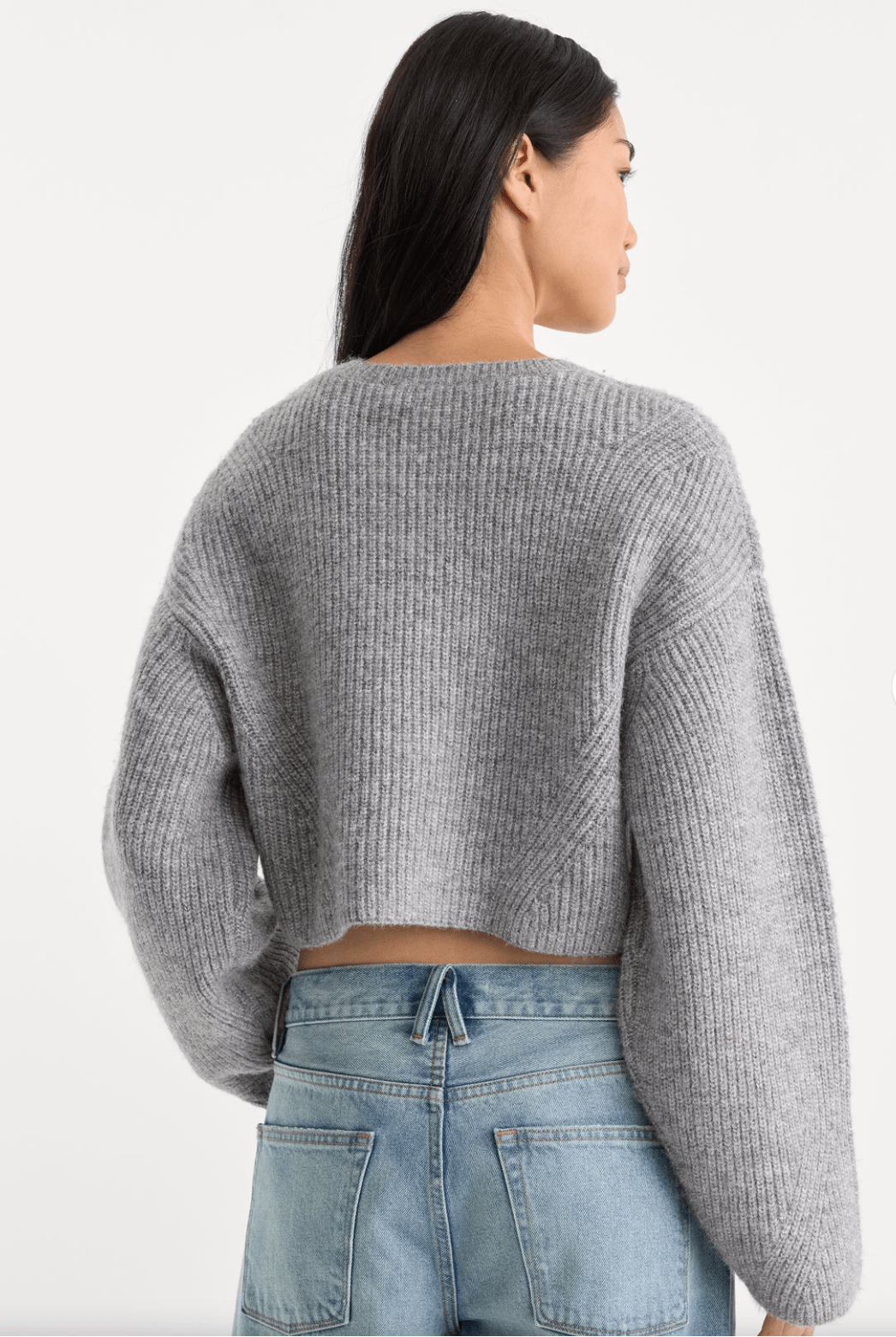 The Chunky Knit Cardigan in Heather Grey - Amor Lafayette