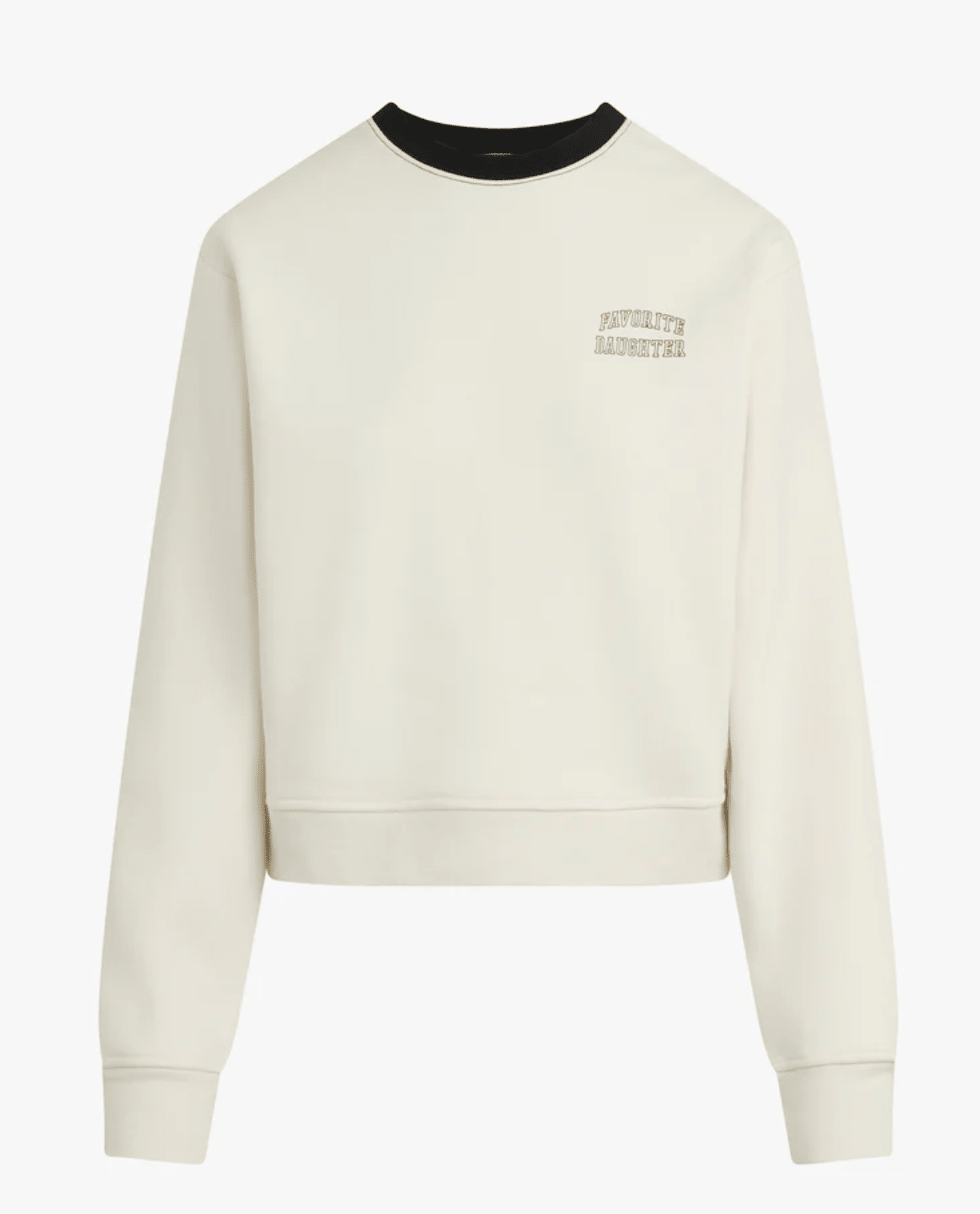 The Collegiate Chest Classic Sweatshirt in Ivory/Black - Amor Lafayette