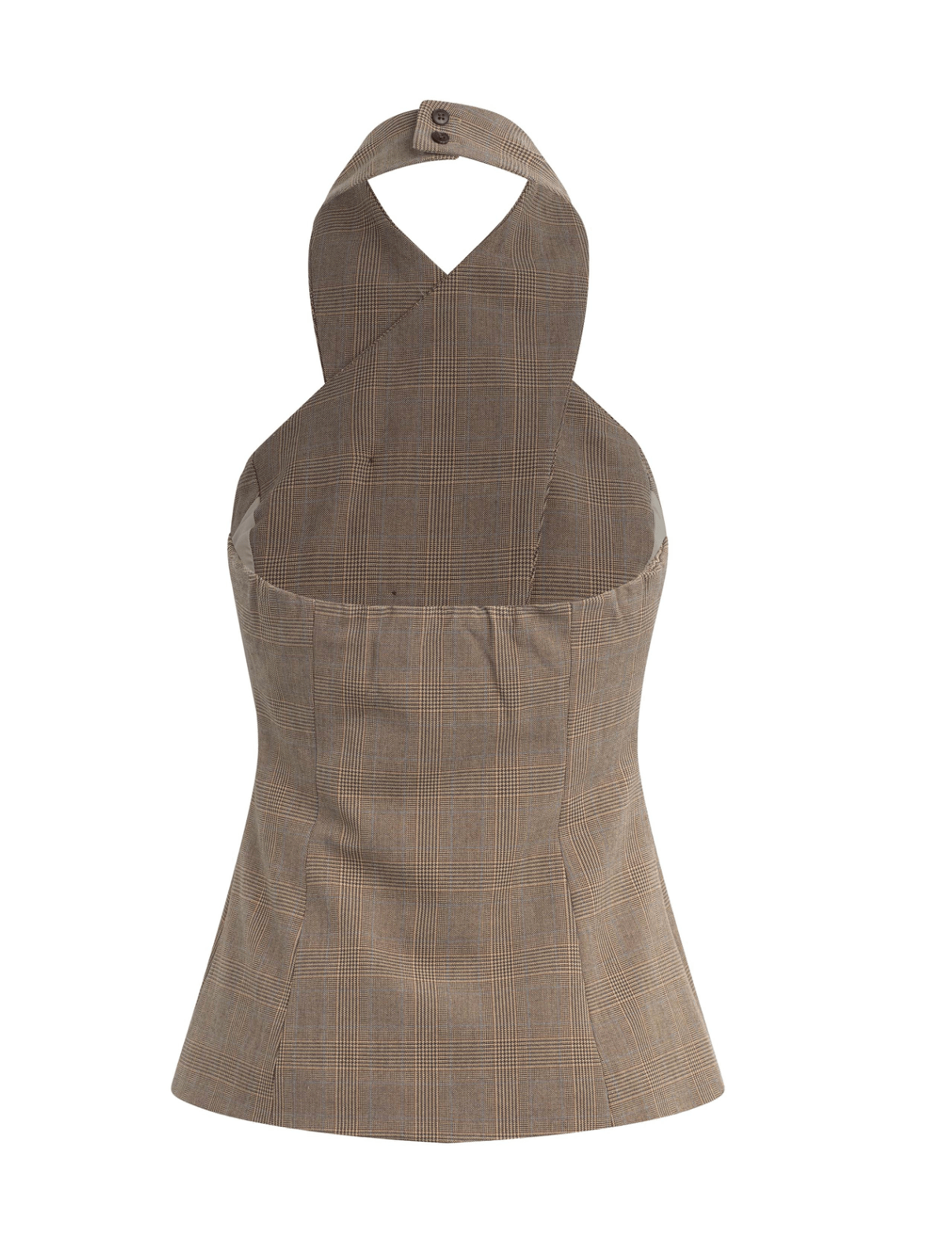The Crossover Vest in Java Plaid - Amor Lafayette