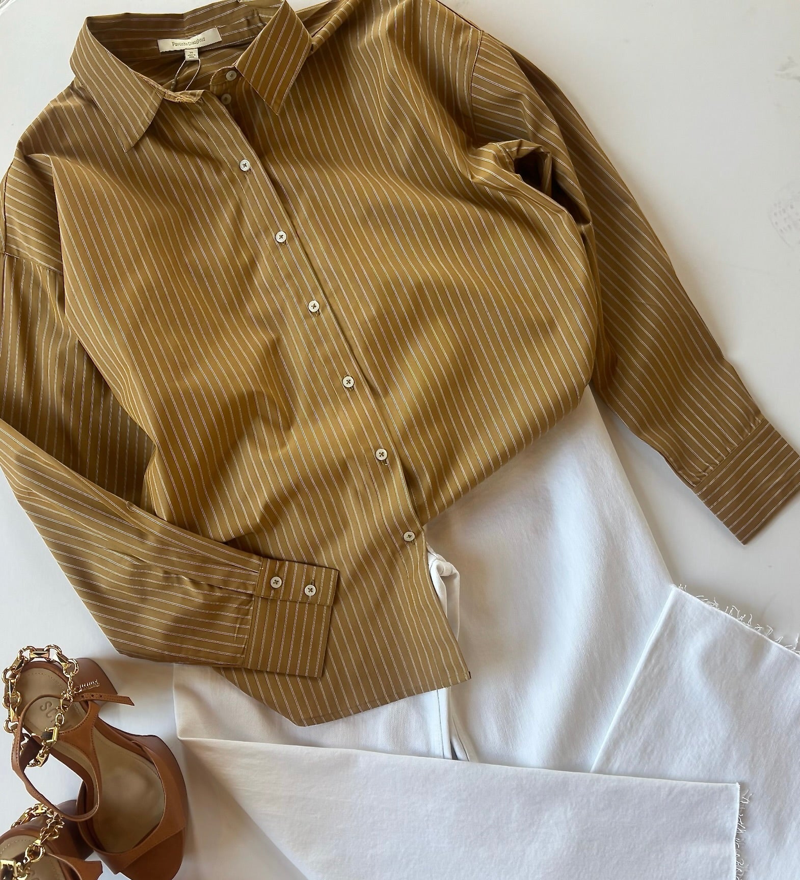 The Ex - boyfriend Oatmeal Stripe Shirt - Amor Lafayette