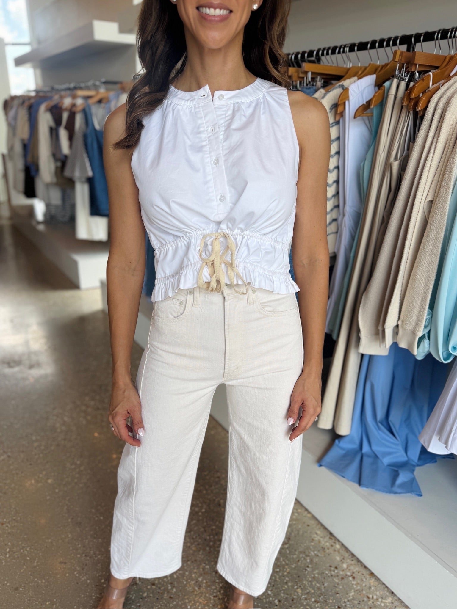 The Grace Shirt In White Cotton - Amor Lafayette