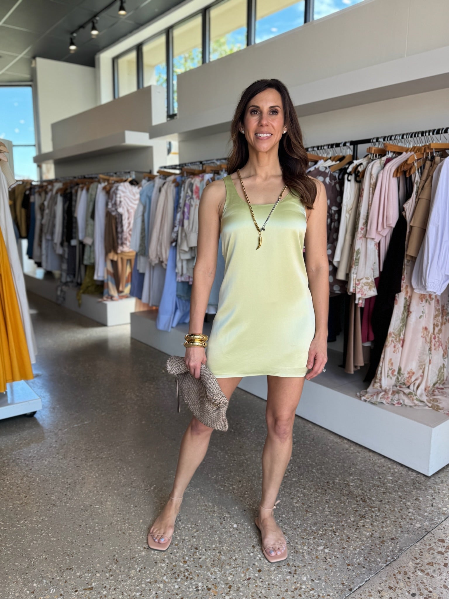 The Green Ready Dress in Green Tea - Amor Lafayette