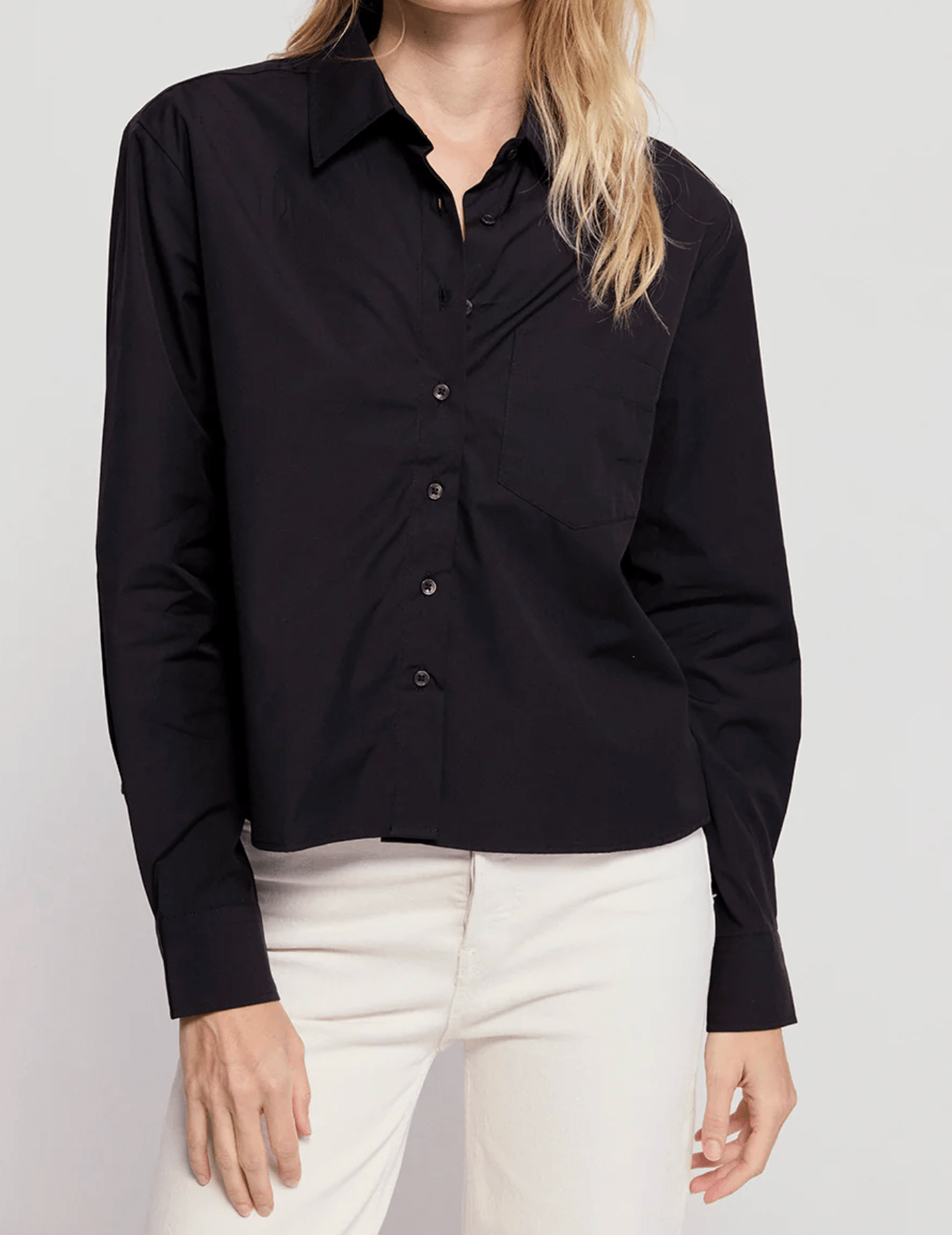 The Long Sleeve Black Boxy Crop - Amor Lafayette