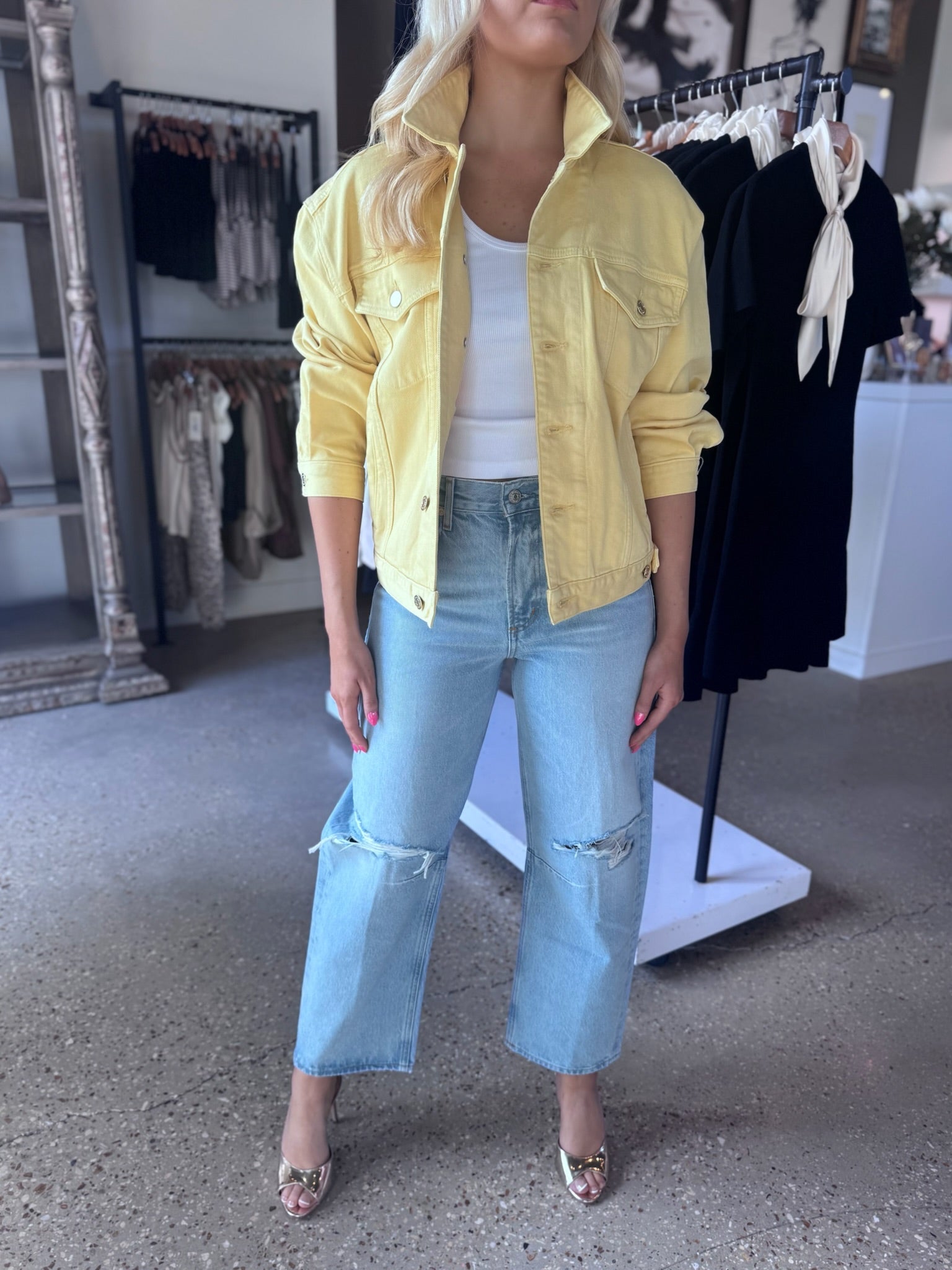 The Otto Boyfriend Jacket in Golden - Amor Lafayette