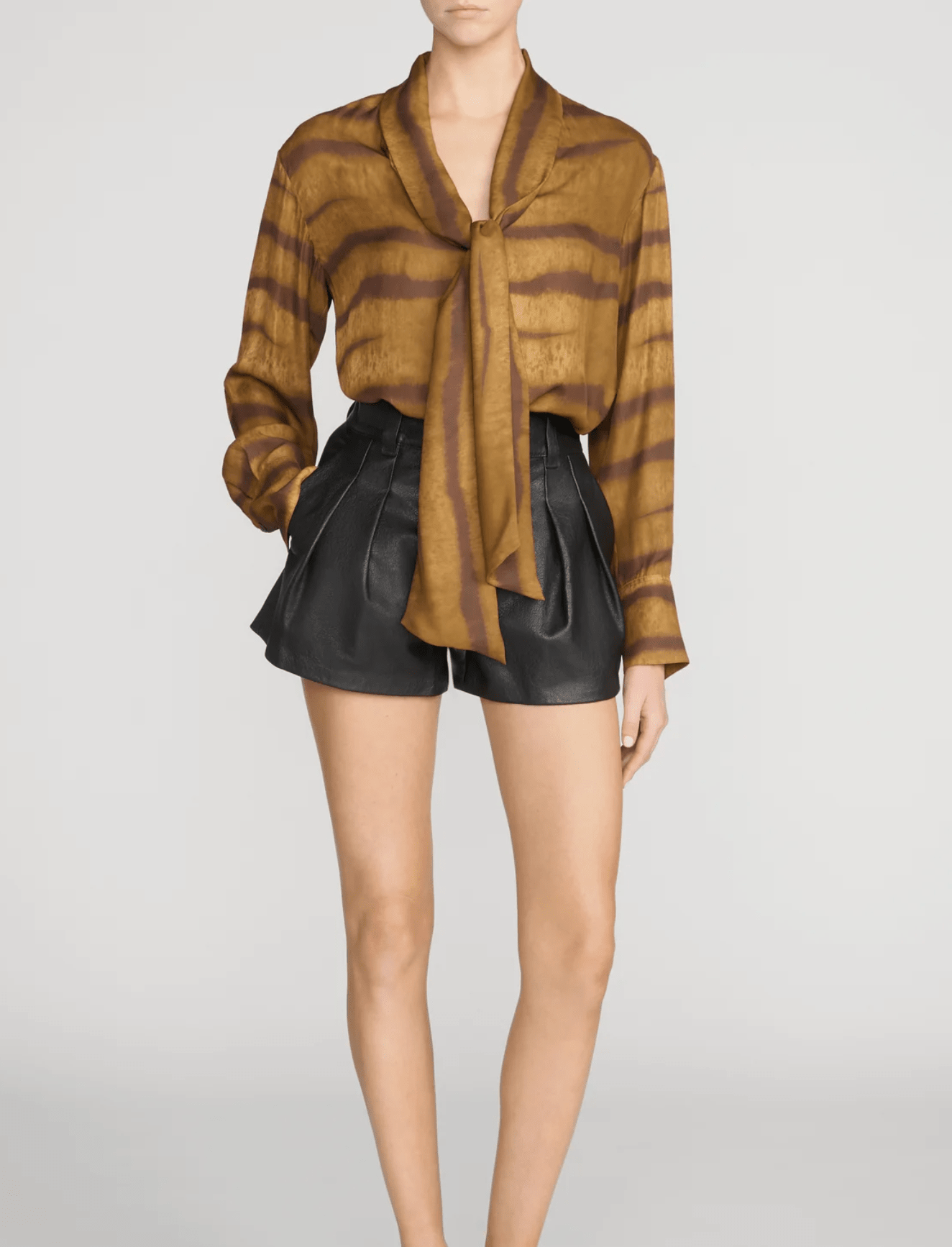 THE SILK OVERSIZED TIGER TIE SHIRT - Amor Lafayette