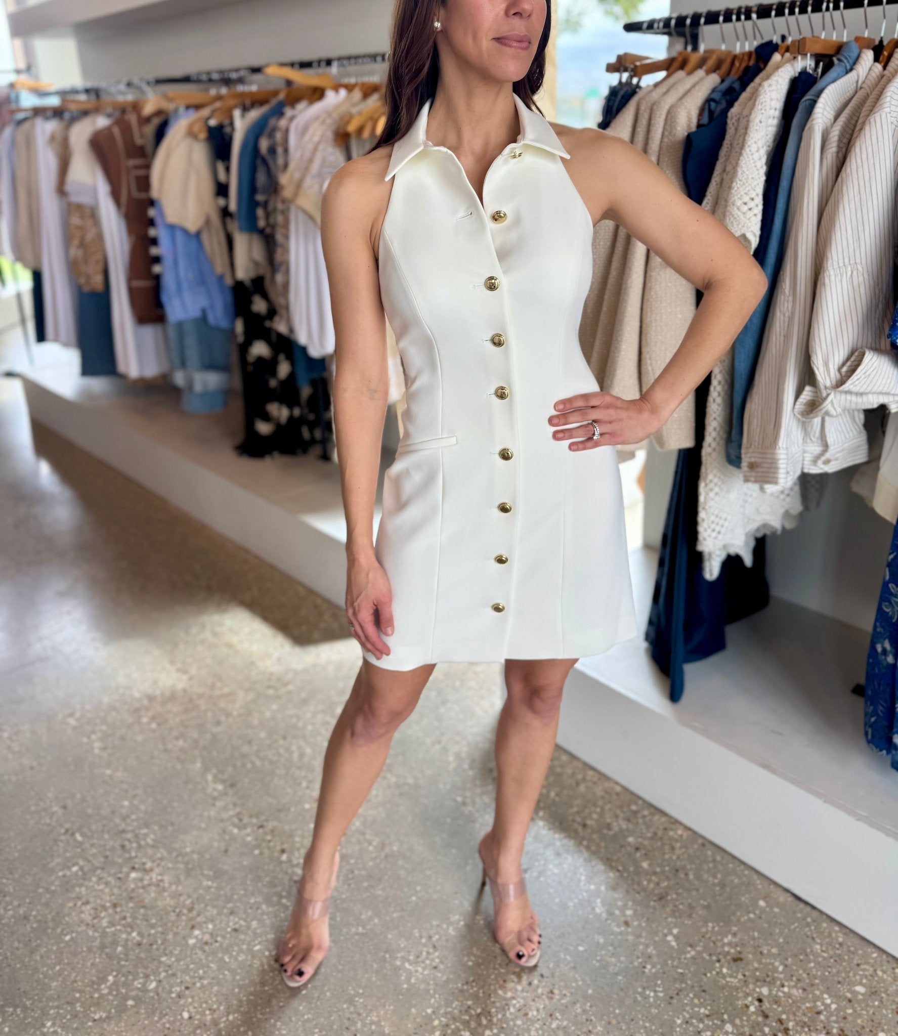 The Uptown Girl Dress in Ivory - Amor Lafayette