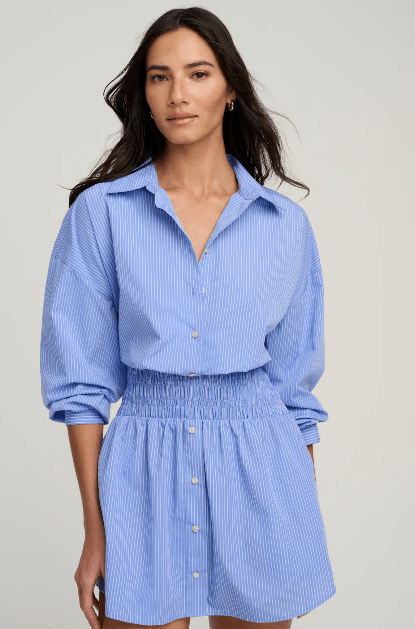 The Waist Not Dress in Blue/White Stripe - Amor Lafayette