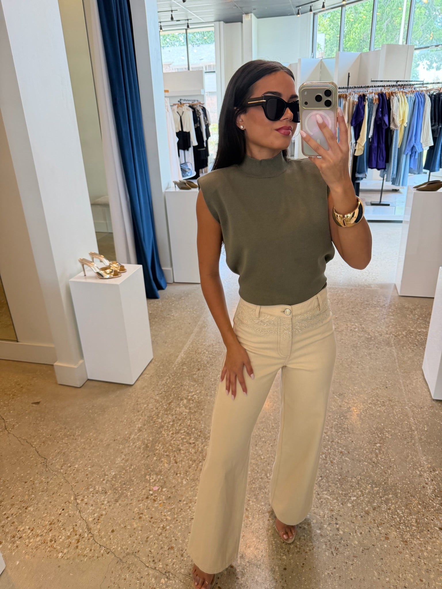 The Whitney Top in Army - Amor Lafayette