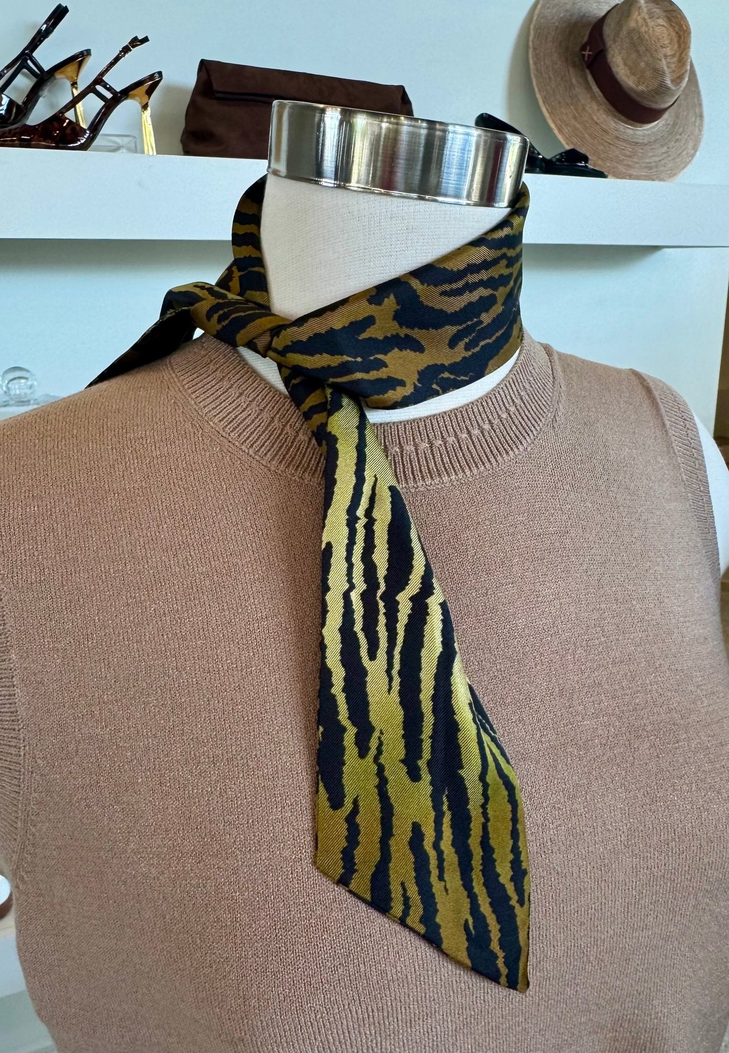 Tiger Silk Scarfette - Amor Lafayette