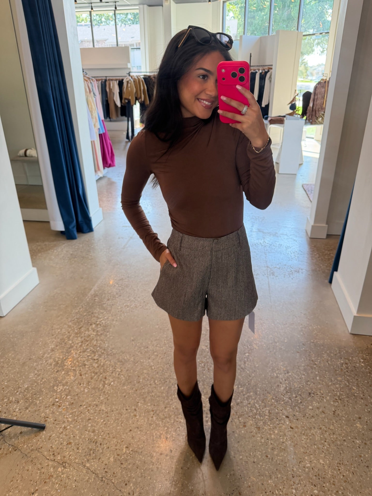 Tina Shorts In Herringbone - Amor Lafayette