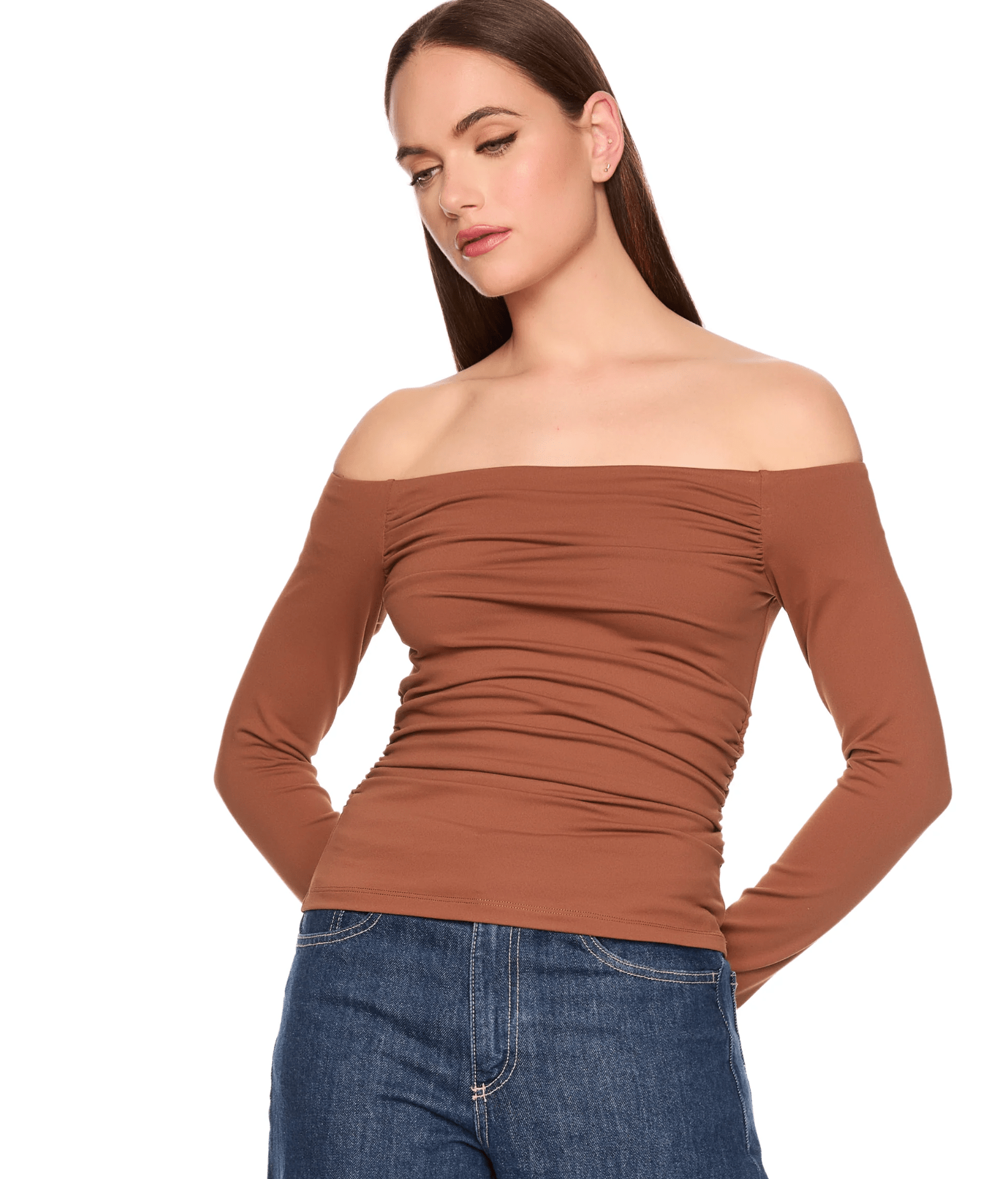 Toast Off Shoulder LS Top - Amor Lafayette