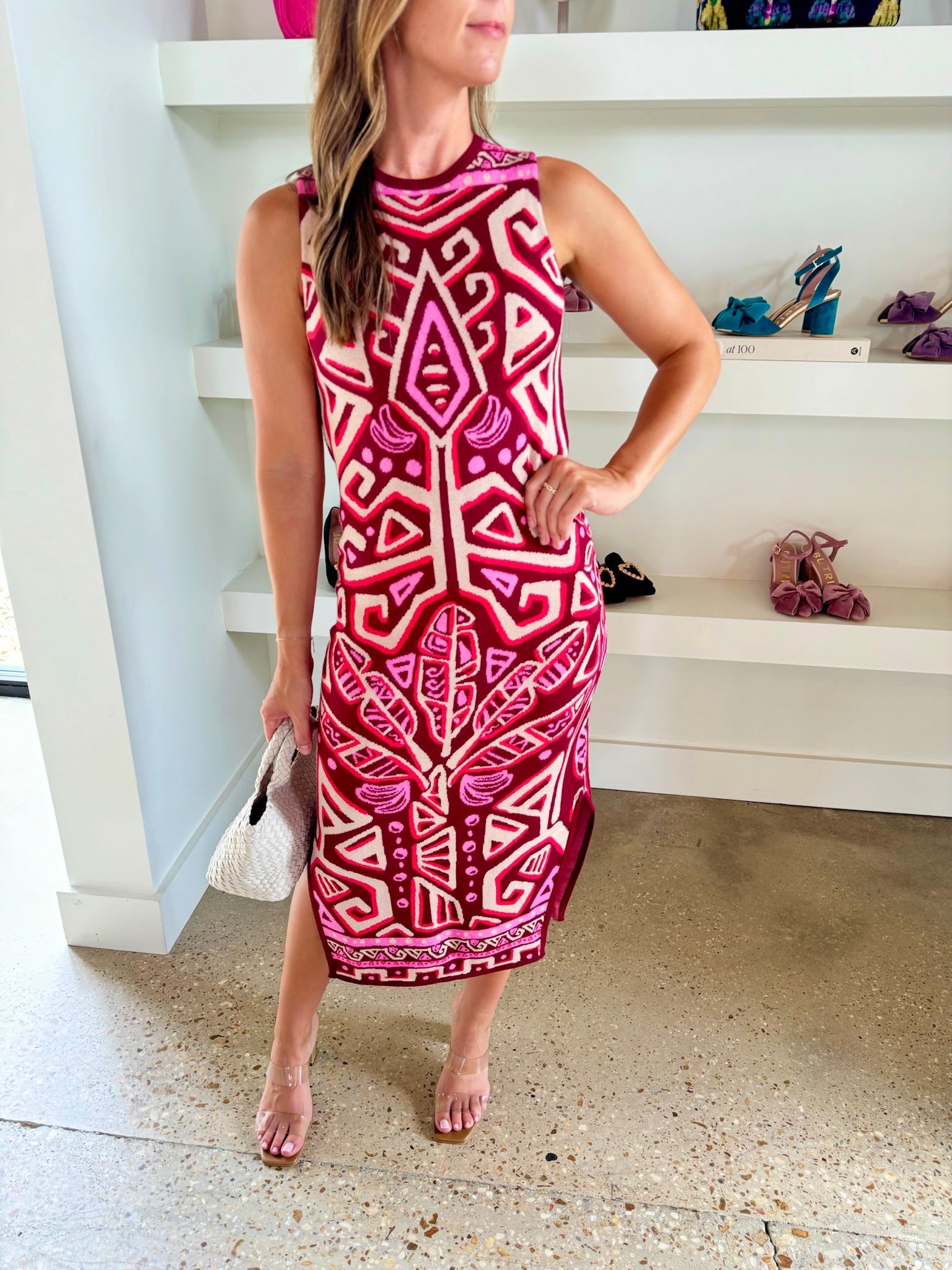 Tribal Palm Simone Sweater Dress - Amor Lafayette