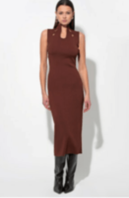 Trish Sculpted Cut Out knit Midi Dress - Amor Lafayette