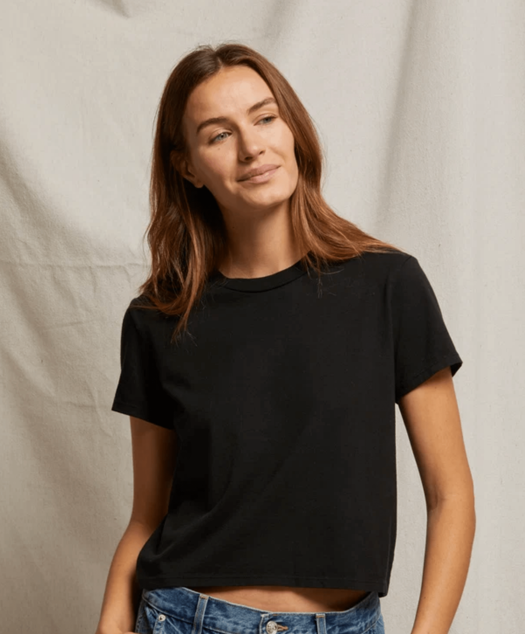 True Black Springsteen Supima Cotton Baby Tee - Amor Lafayette