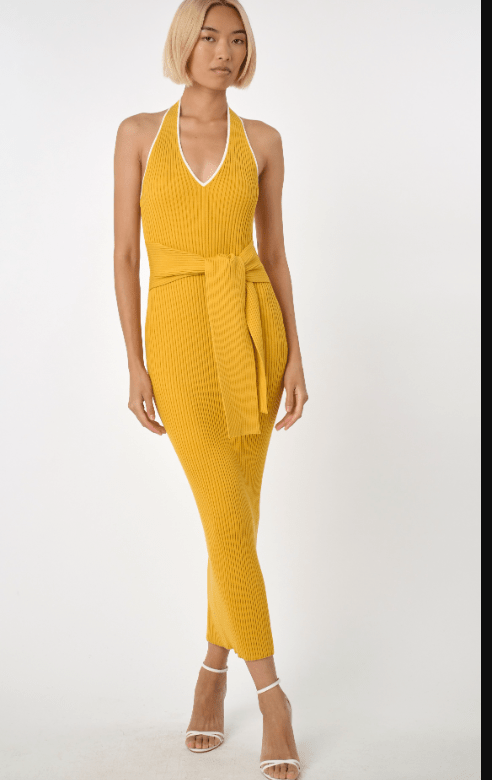 Tuscan Sun Allegra Tie Front Halter Midi Dress - Amor Lafayette