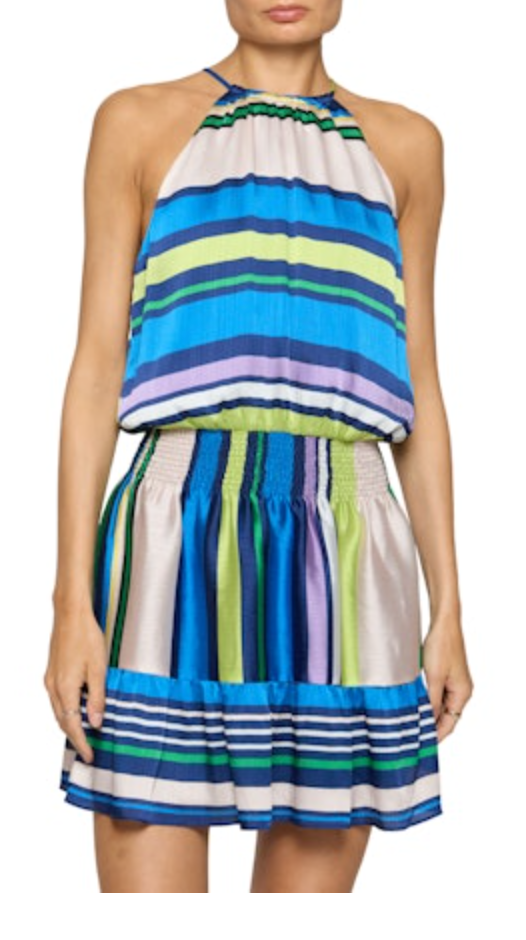 Ultramarine Stripe Bettina Dress - Amor Lafayette
