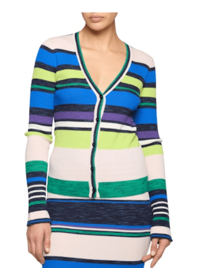 Ultramarine Stripe Emma Cardigan - Amor Lafayette