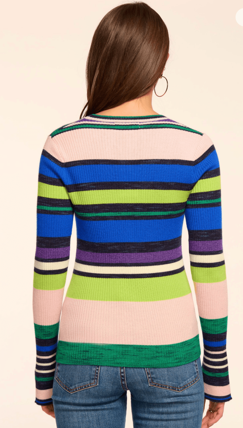 Ultramarine Stripe Emma Cardigan - Amor Lafayette