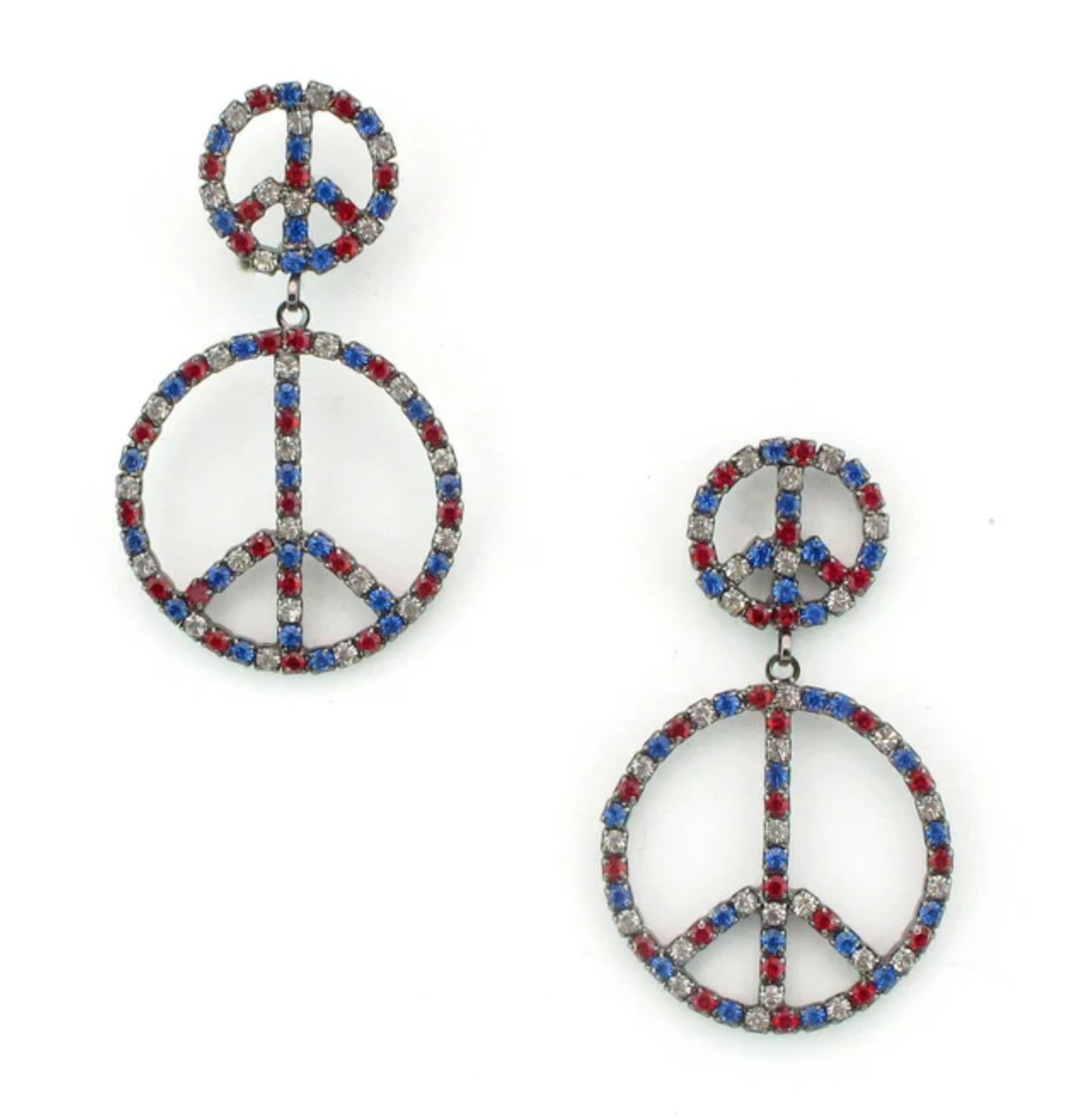 USA Double Peace Earrings - Amor Lafayette