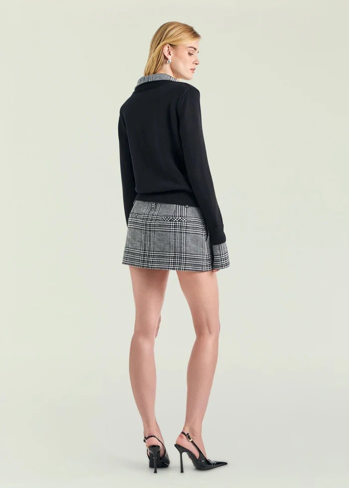 Valkiria Skort in Glen Check - Amor Lafayette